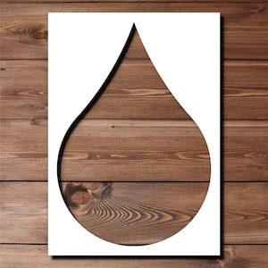 Pochoir goutte de pluie - goutte d'eau - larme A5 A4 A3 taille 190 microns réutilisable flexible décoration d'intérieur artisanat liquide pluie nuage motif peinture murale
