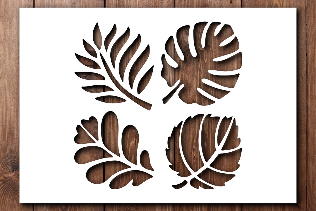 Leaf Stencil A5 A4 A3 Size 190 Micron Mylar Stencil Reusable Flexible ...