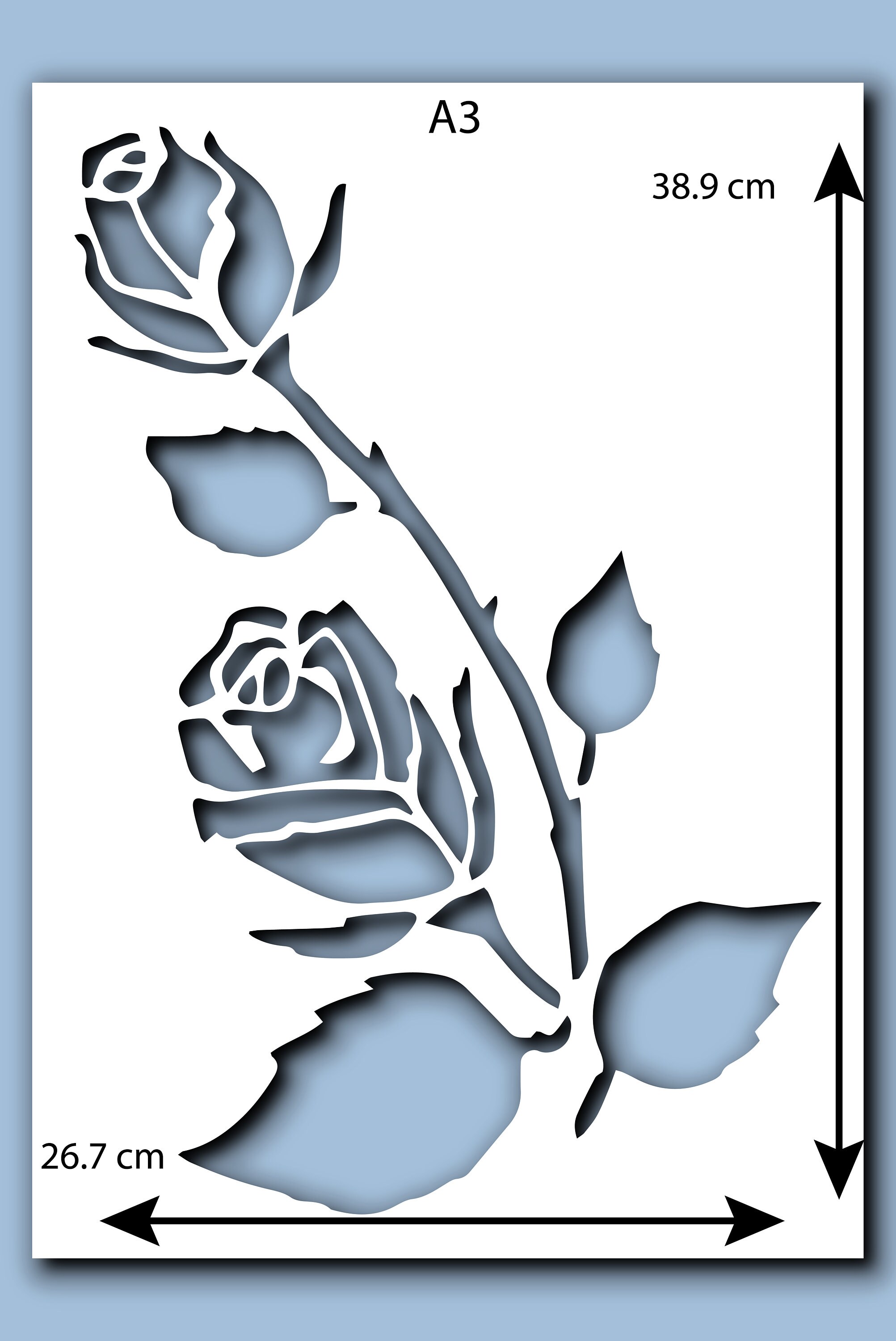 Rose Stencil - A5 A4 A3 Size 190 Micron Mylar Petals Reusable Flexible ...