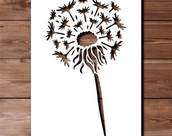 Löwenzahn Schablone A4 A3 Größe 190 Mikron Mylar Wiederverwendbar Flexible Wohnkultur Handwerk Blume Silhouette Blätter Blütenblatt Muster Stoff Wandmalerei