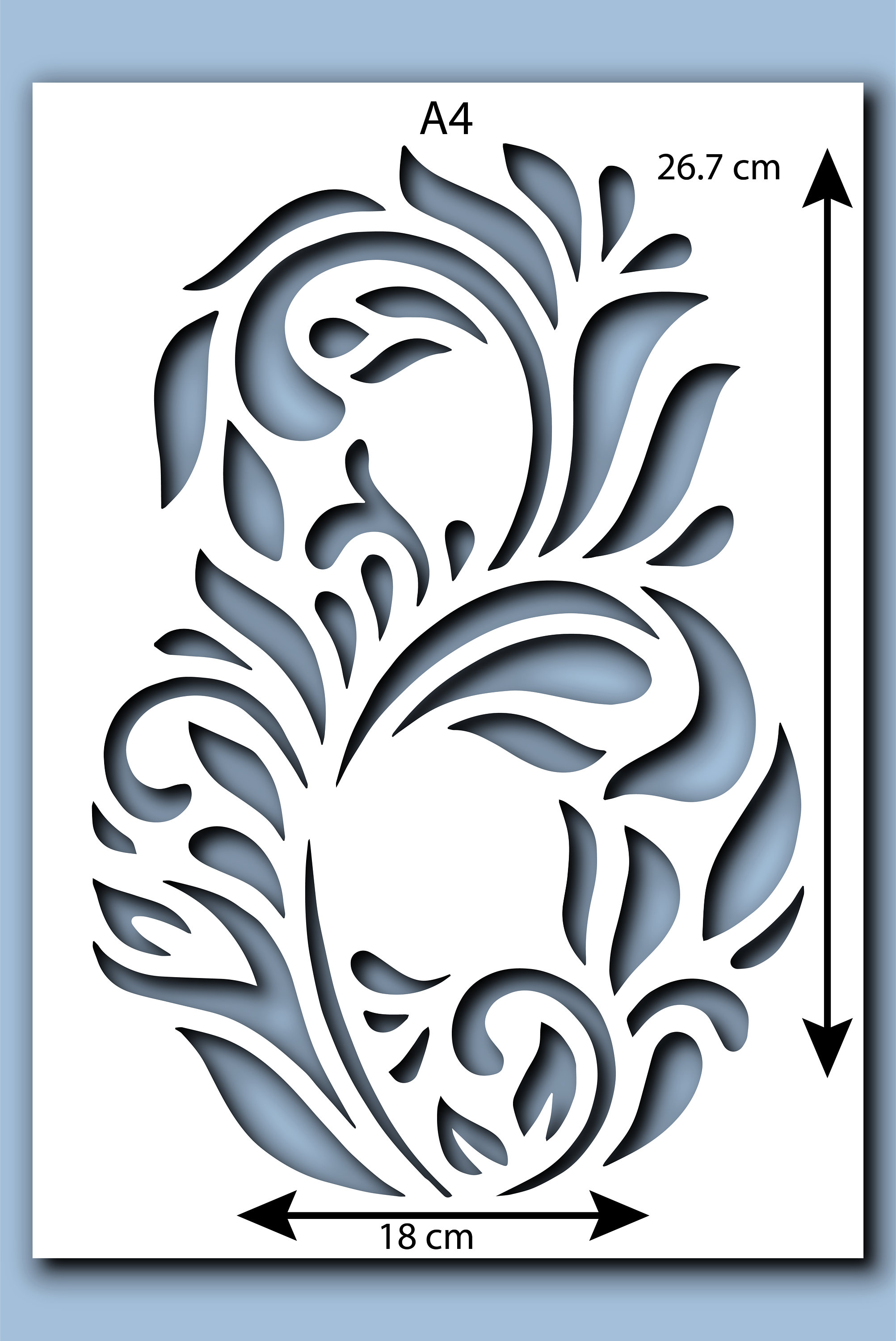 Leaf Number 8 Eight Stencil A4 A3 Size 190 Micron Mylar Reusable ...