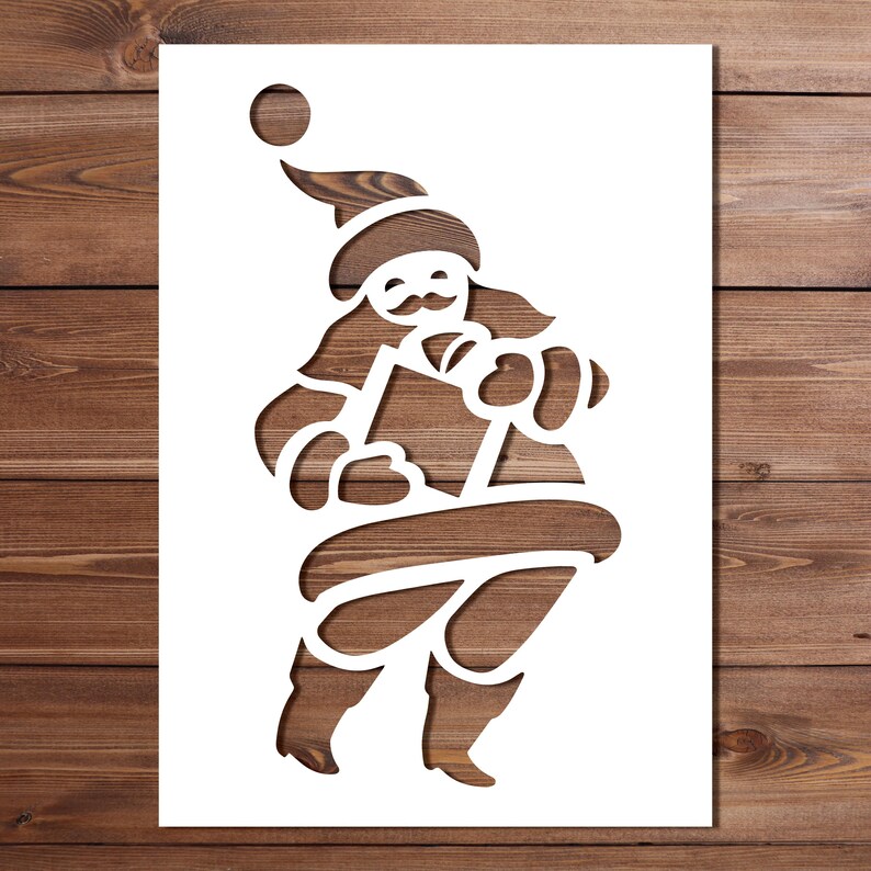 Santa Holding Present Stencil A4 A3 Size - 190 Micron Mylar Reusable ...