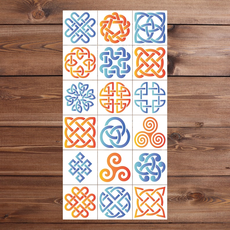 18 Mini Celtic Knot Stencils | Reusable Mandala & Knotwork Templates ...