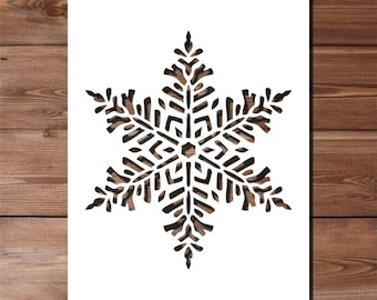 Snowflake Stencil A4 A3 Size 190 Micron Mylar Reusable Flexible Decor Xmas Holidays Winter Festive Season Christmas Ice Snow Window Frost
