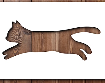 Plantilla de gato saltando, tamaño A4/A3, 190 micras, Mylar, reutilizable, flexible, decoración del hogar, manualidades, casa, lindo animal, muebles, tela, pintura de pared