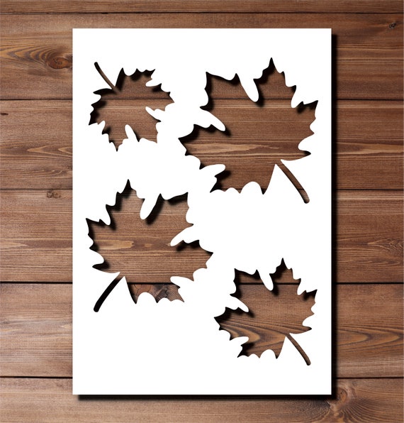 Maple Leaves Stencils Autumn Leaves Stencil Plastic Leaf Pattern Stencil  Reusable Fall Leaf Stencils for Painting 
