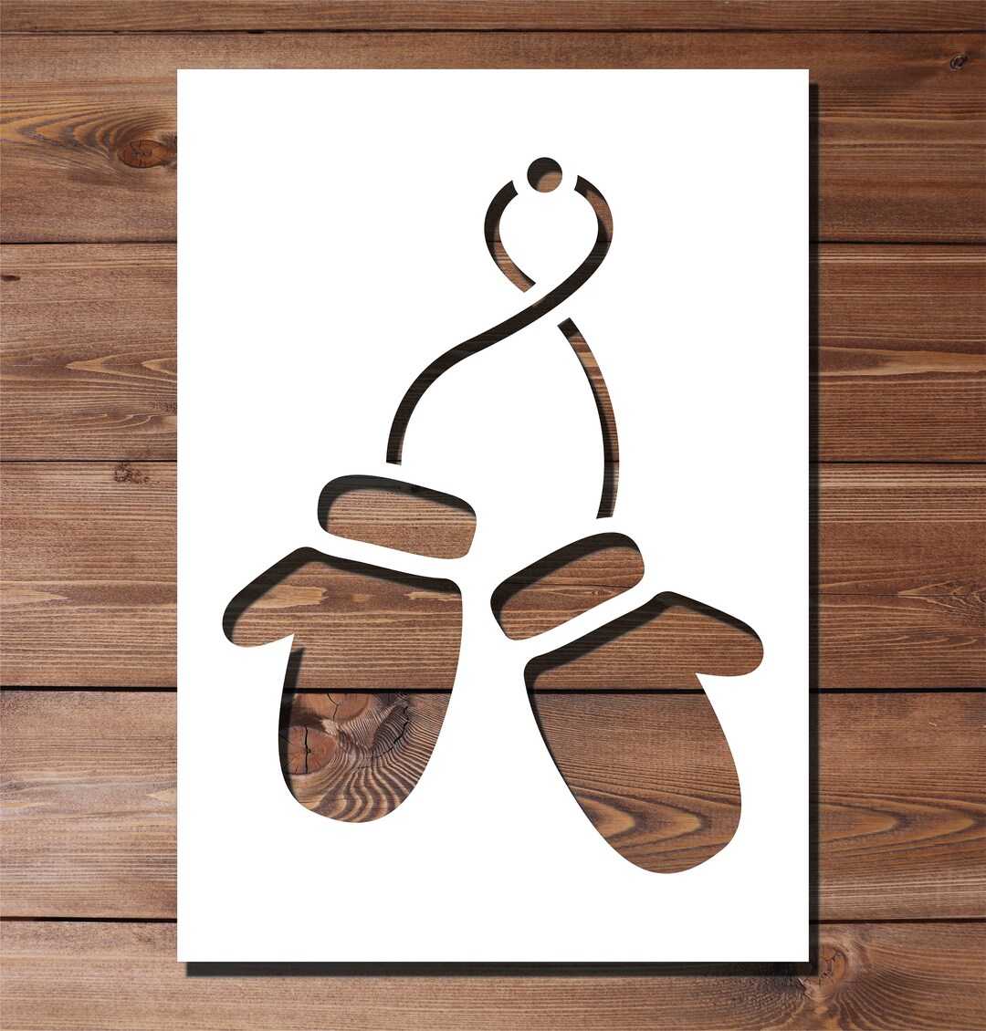 Hanging Mittens Stencil A4 A3 Size 190 Micron Mylar Reusable Flexible