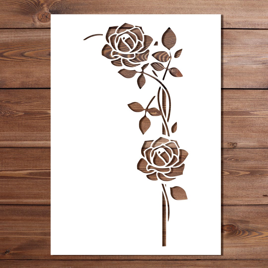 Rose Corner Stencil A4 A3 Size 190 Micron Mylar Petals Reusable ...