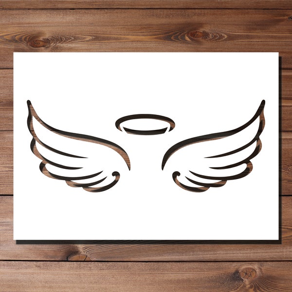 Angel Wings Stencil A4 A3 Size 190 Micron Mylar Reusable Flexible Home Decor Xmas Holidays Winter Festive Season Christmas Decorations Halo