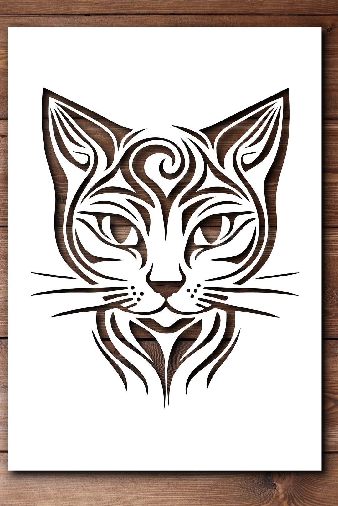 Cat Abstract Tribal A4 A3 Size 190 Micron Mylar Stencil Reusable ...