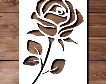 Big Flower Stencil A4 A3 Size 190 Micron Mylar Petals Reusable Flexible ...