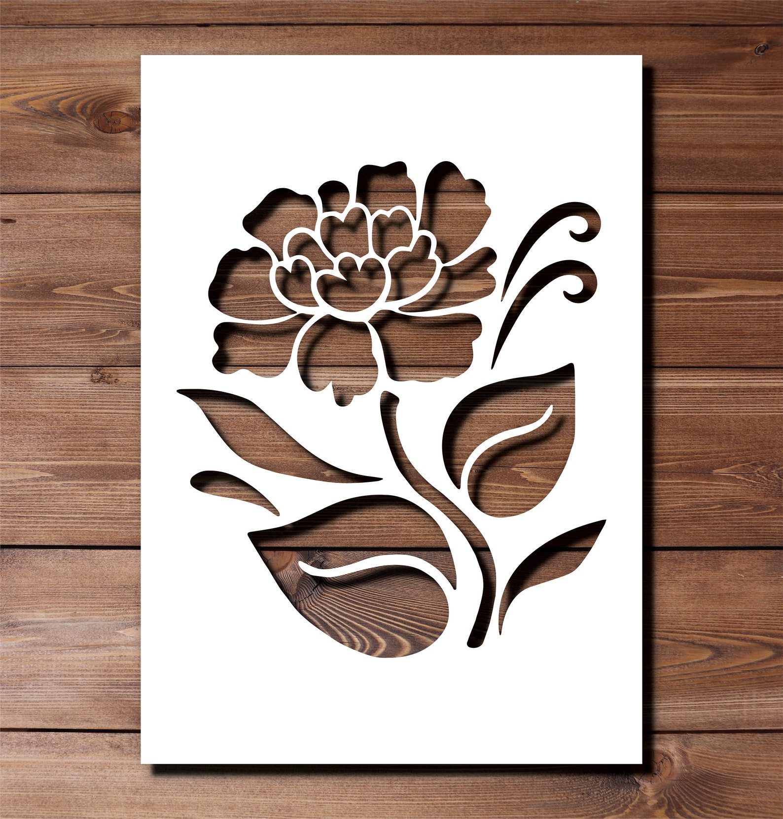 Big Flower Stencil A4 A3 Size 190 Micron Mylar Petals Reusable Flexible ...