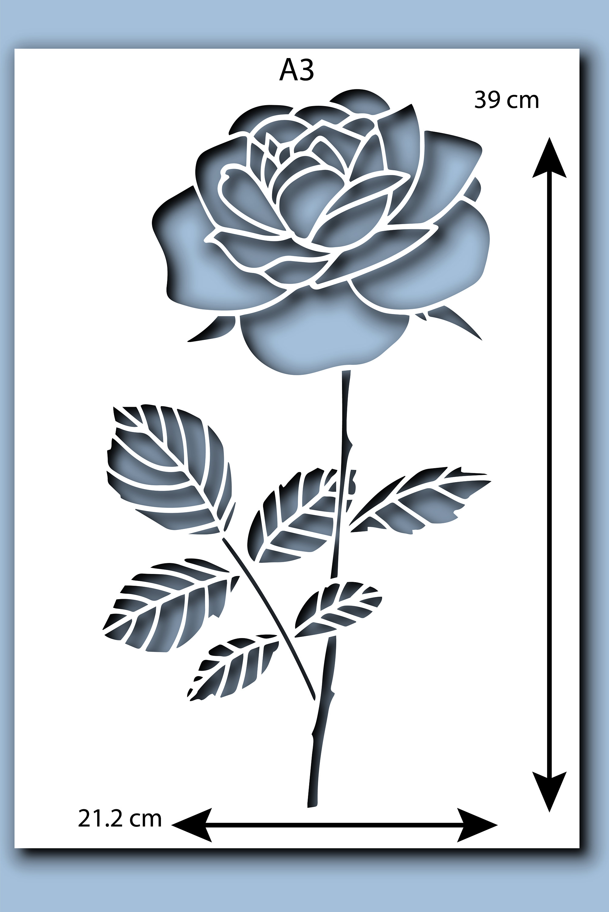 Single Rose Stencil A4 A3 Size 190 Micron Mylar Reusable Flexible Home ...