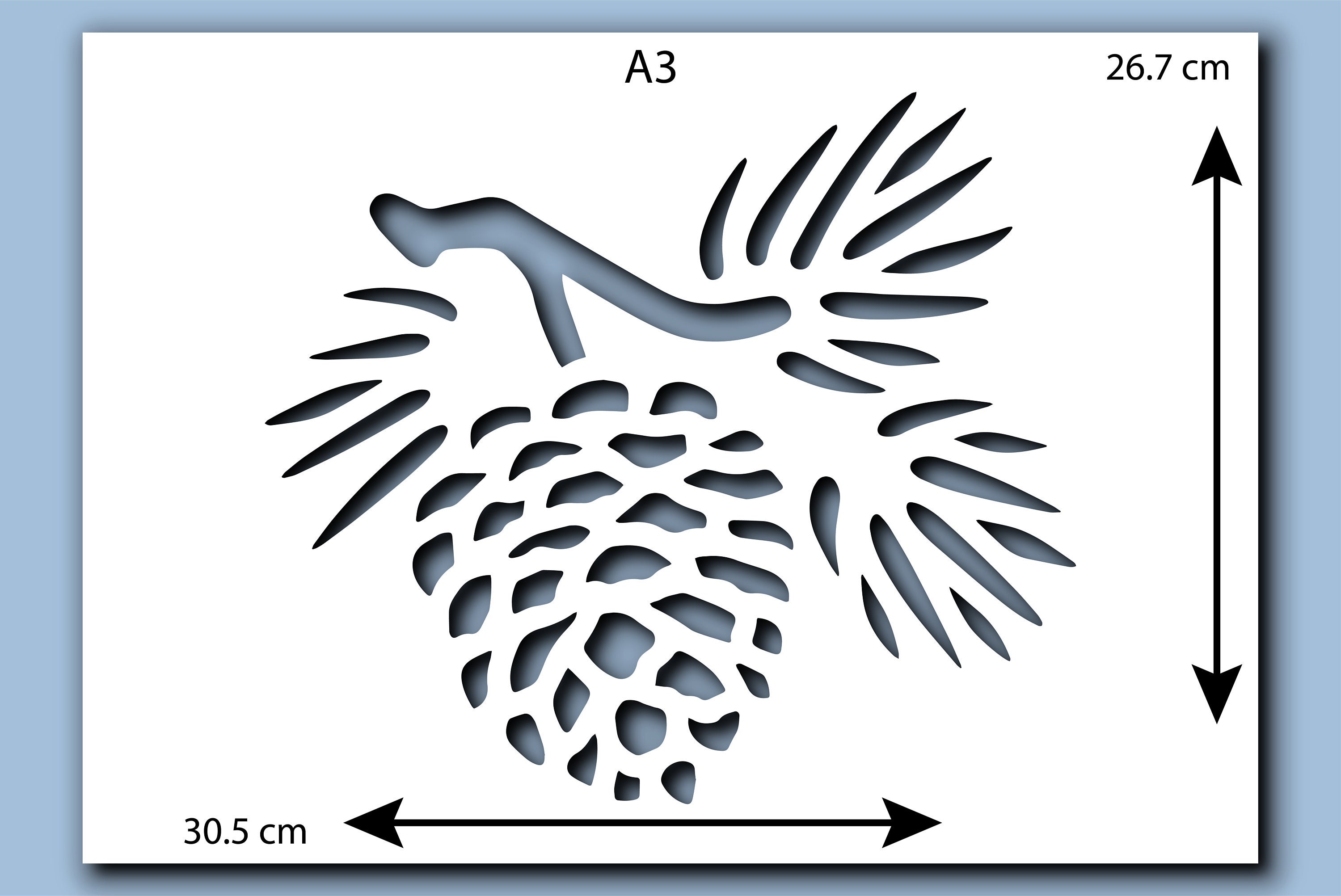Pine Cone Stencil A4 A3 Size 190 Micron Mylar Reusable Flexible Home ...