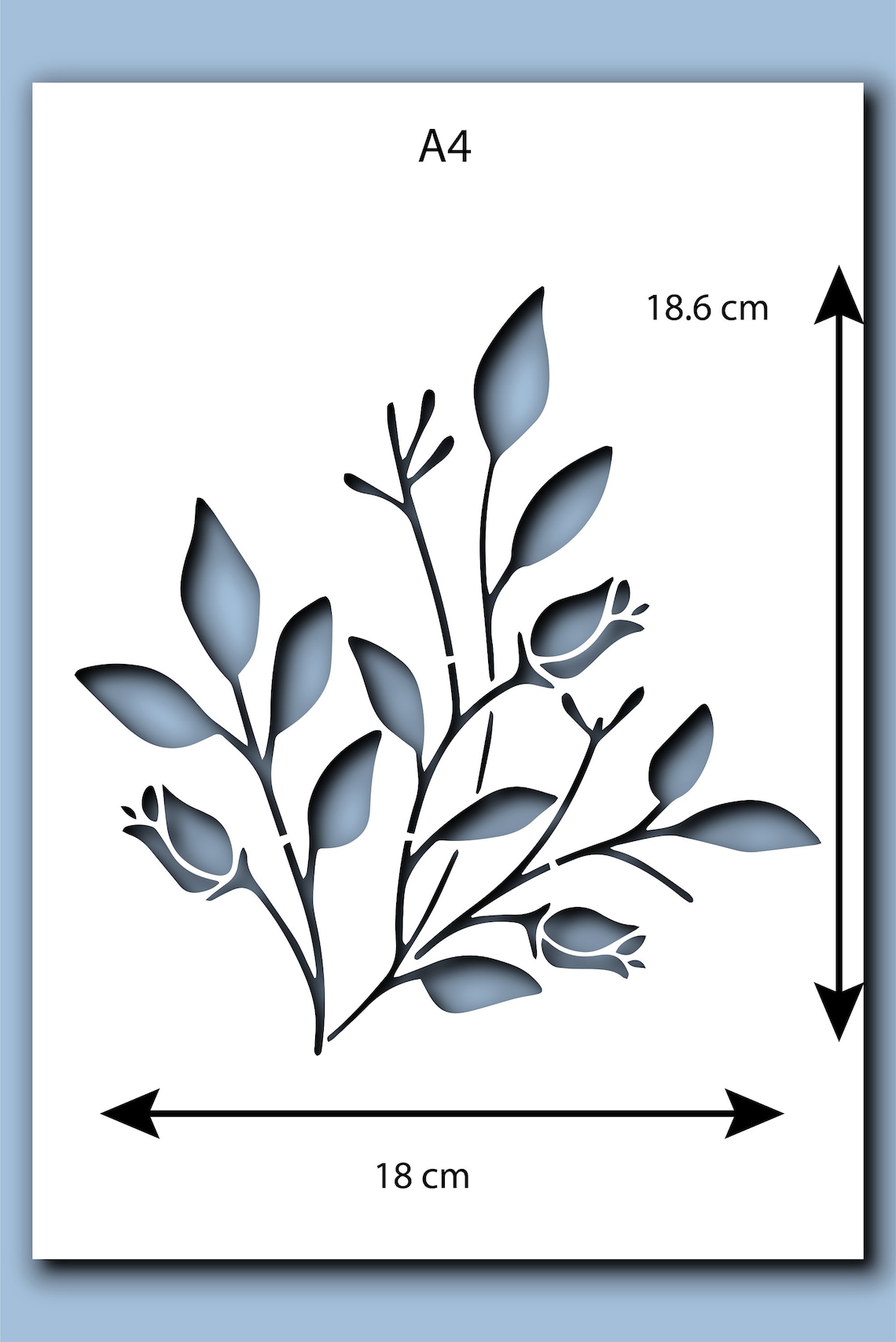 Rose Bush Stencil A4 A3 Size 190 Micron Mylar Petals Reusable Flexible ...