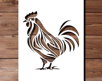 Gallo Pollo Stencil A4 A3 Formato 190 Micron Mylar Riutilizzabile Flessibile Home Decor Craft Zoo Farm Animal Mobili Tessuto Pittura Murale