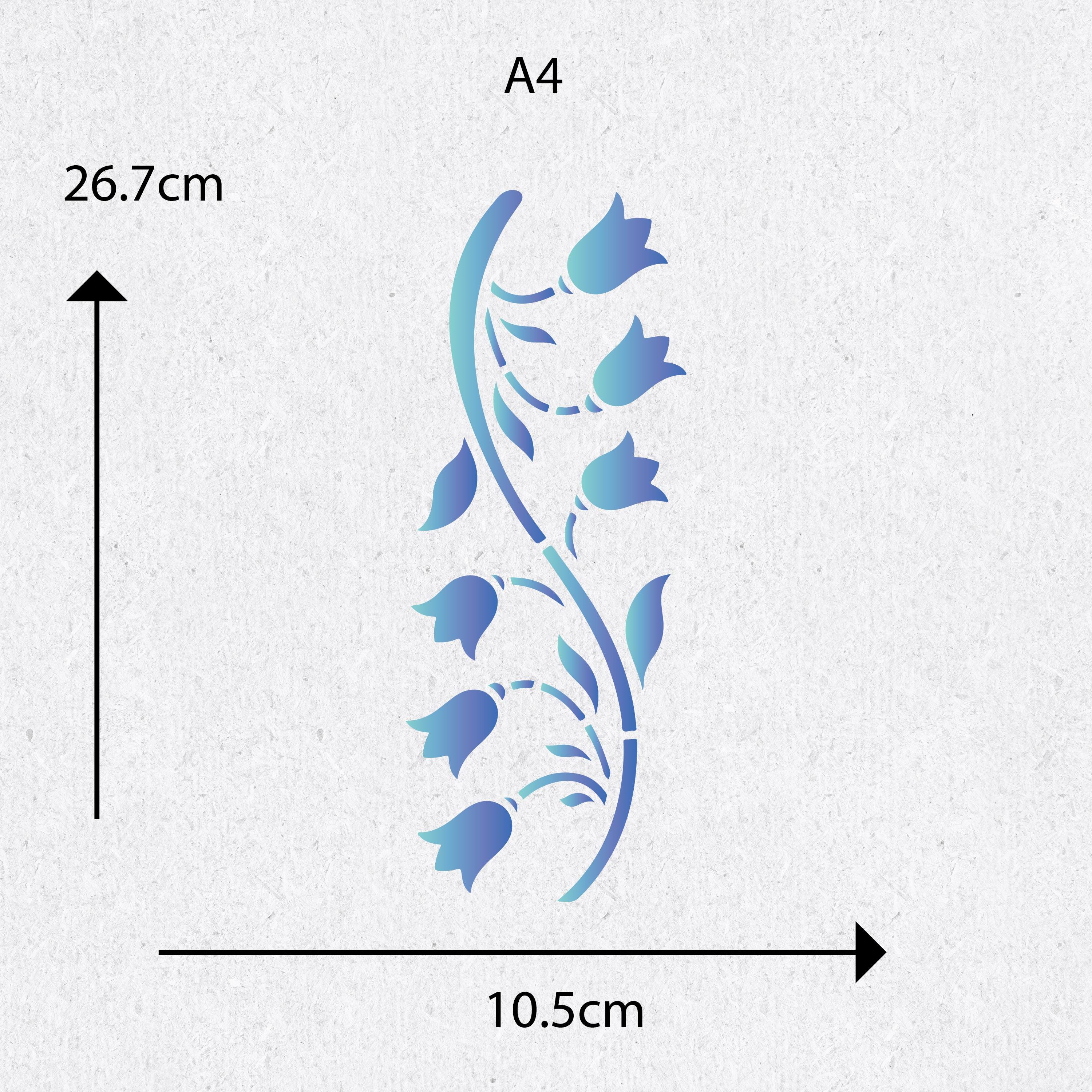 Floral Vine Stencil for Wood Painting - Bell Flower Wall Stencil ...
