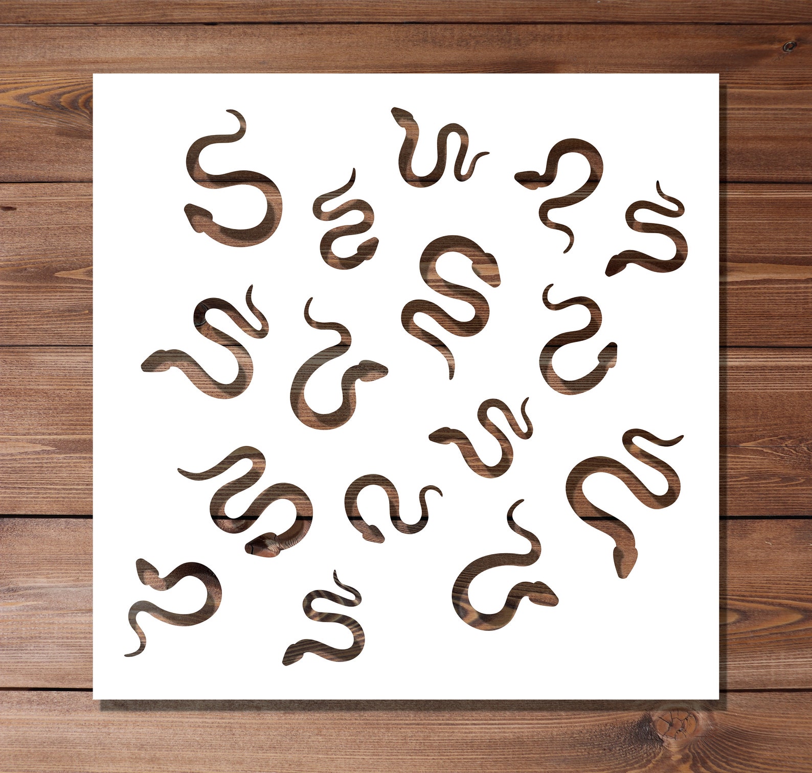 Snake Pattern Card Snakes Pattern Stencil - 30cm X 30cm Size 250 Micron Mylar Reusable ...