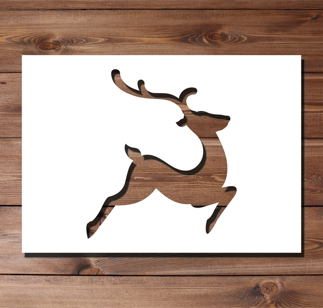 Reindeer Stencil A4 A3 Size 190 Micron Mylar Reusable Flexible Decor ...