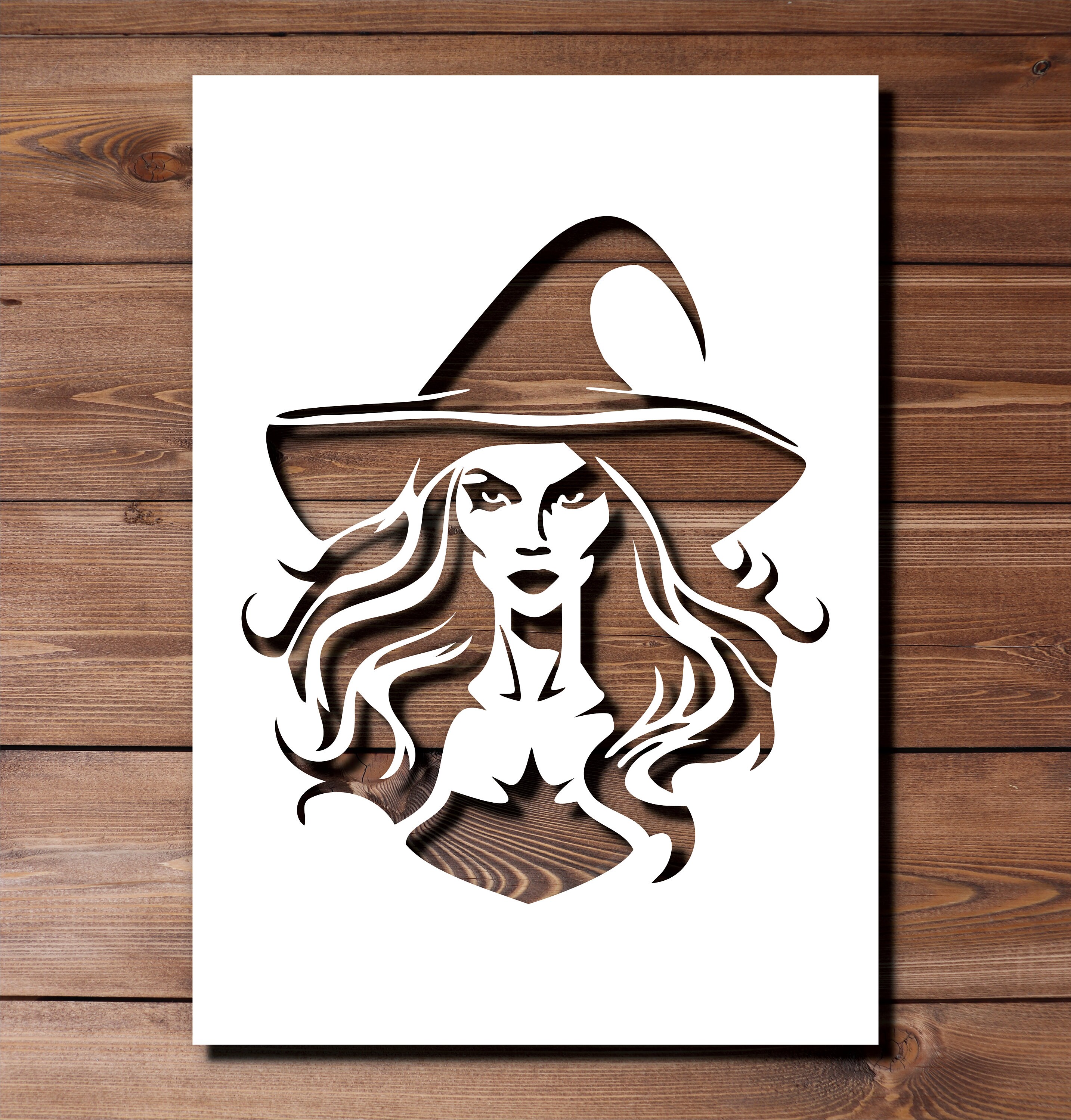 Witch Face Stencil A4 A3 Size 190 Micron Mylar Reusable Flexible witch-face-stencil-a4-a3-size-190-micron-mylar-reusable-flexible