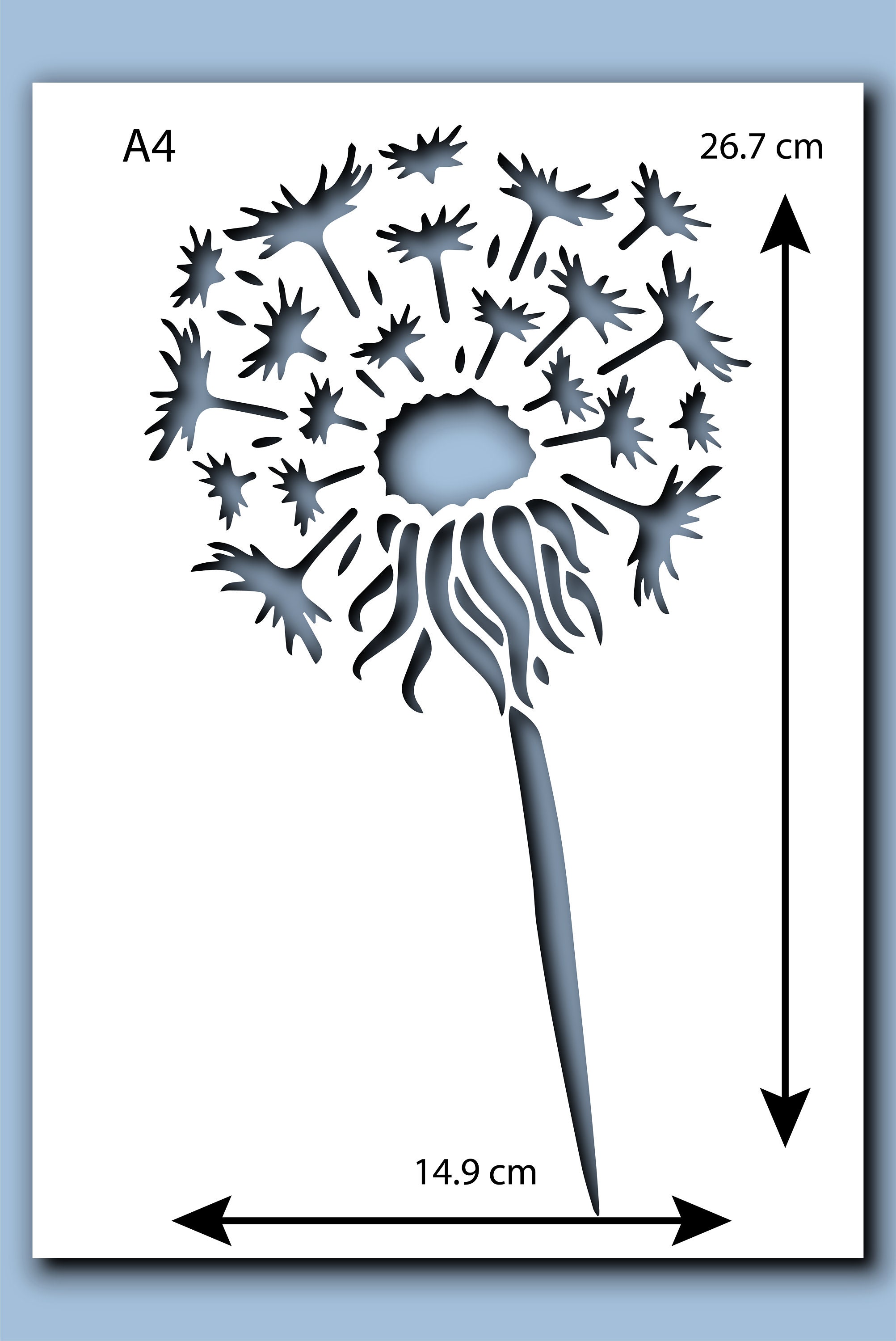 Dandelion Stencil A4 A3 Size 190 Micron Mylar Reusable Flexible Home ...