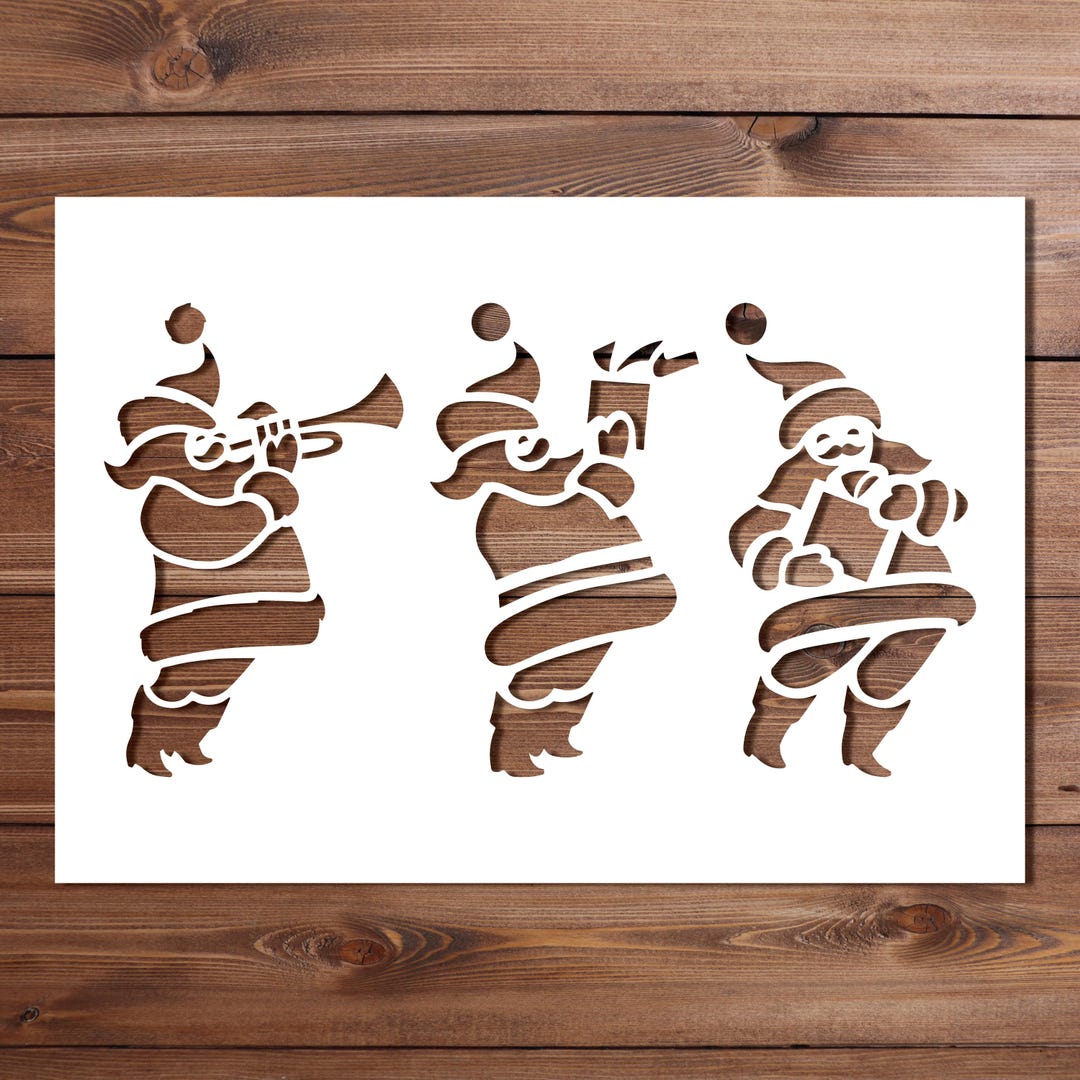3 Santas Stencil A4 A3 Size - 190 Micron Mylar Reusable Flexible Home ...