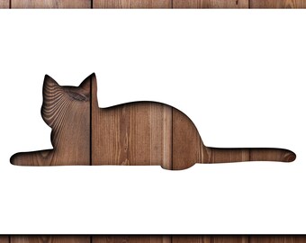 Plantilla de gato sentado tamaño A4 A3 190 micras Mylar Reutilizable Flexible Decoración del hogar Manualidades Casa Lindos animales Muebles Tela Pintura de pared Casa