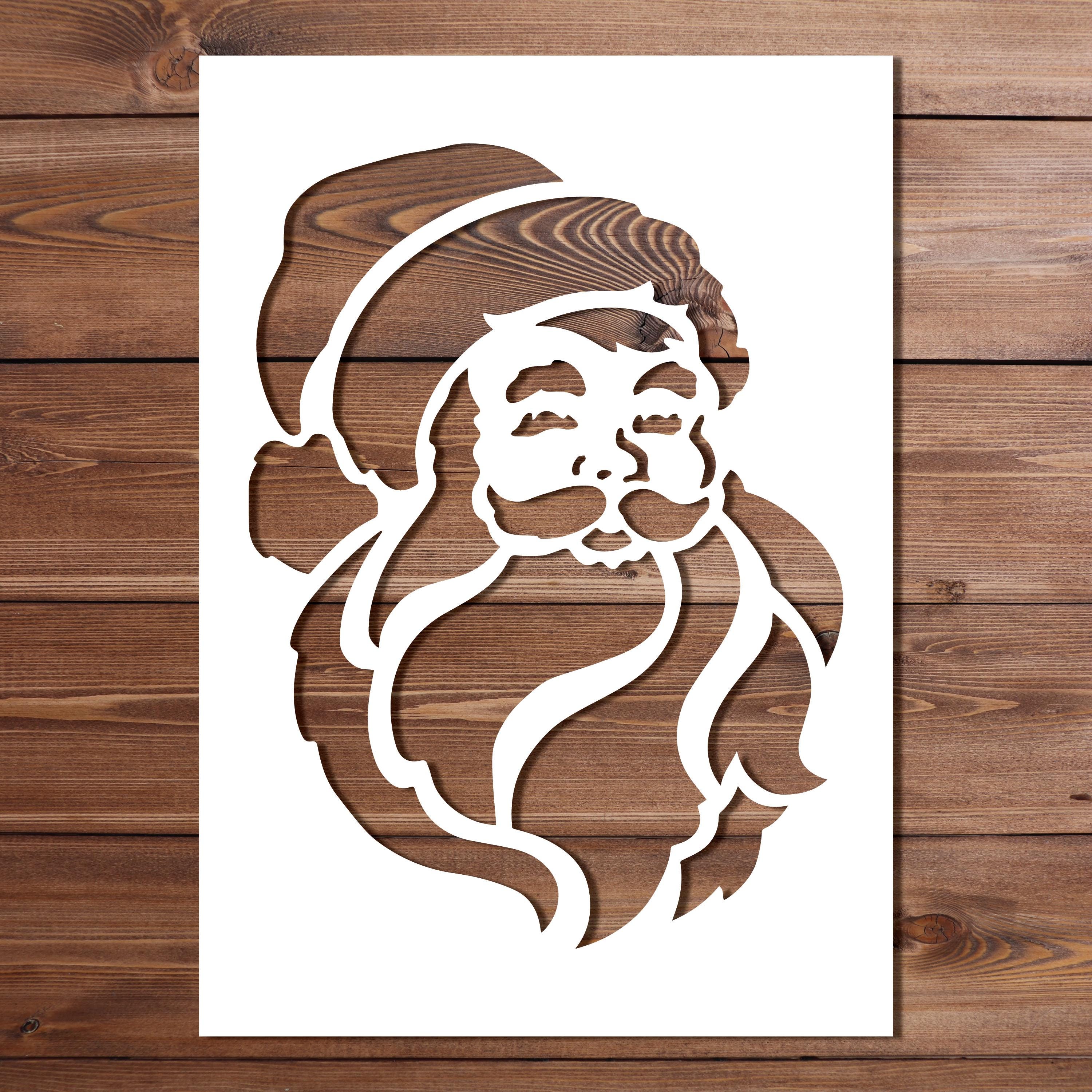 Santa Face Stencil A4 A3 Size - 190 Micron Mylar Reusable Flexible Home ...