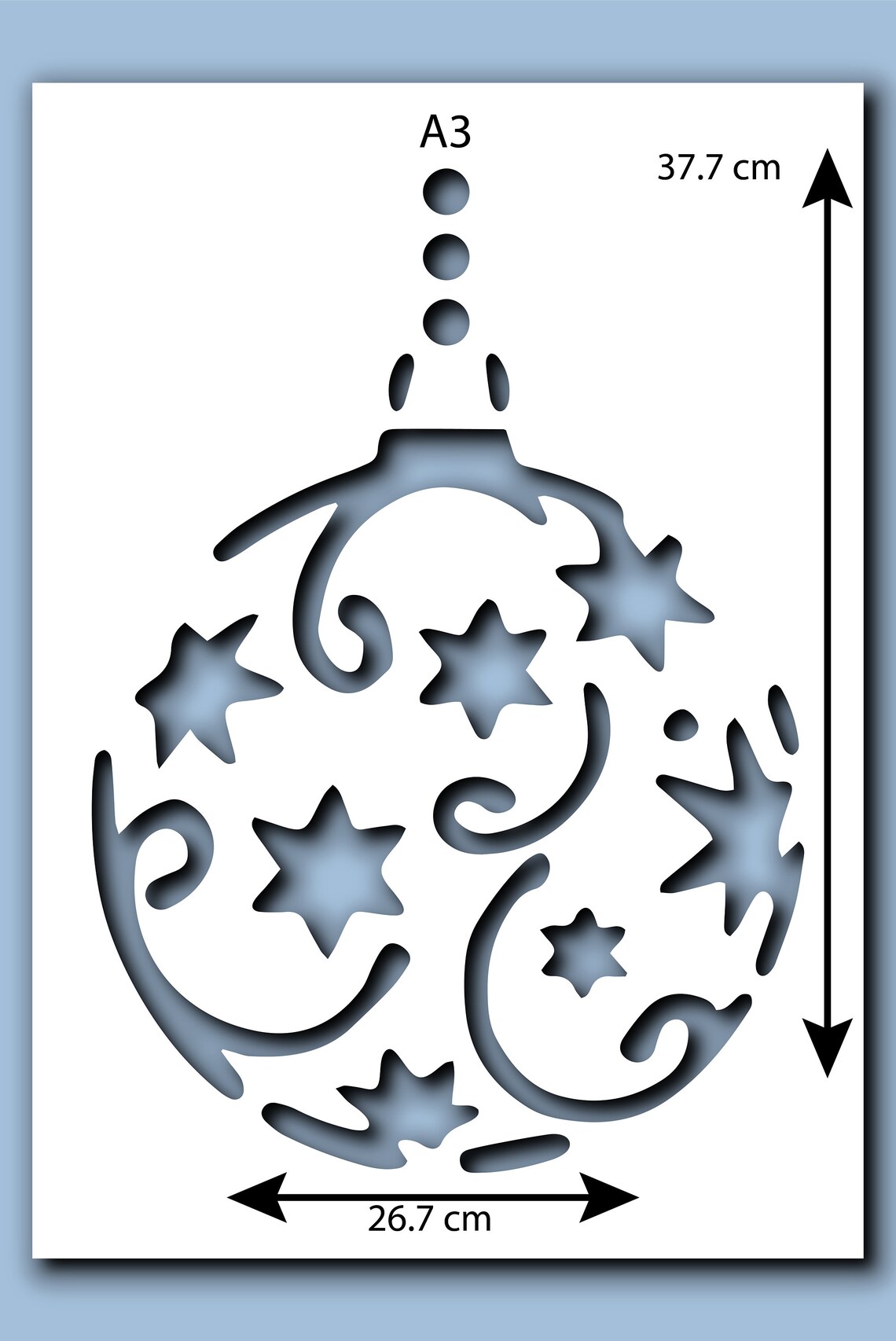 Bauble Stencil A4 A3 Size 190 Micron Mylar Reusable Flexible Home Decor ...
