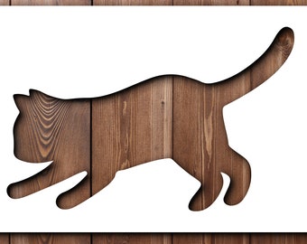 Plantilla de gato agachado tamaño A4/A3, 190 micras, Mylar, reutilizable, flexible, decoración del hogar, manualidades, casa, lindo animal, muebles, tela, pintura de pared