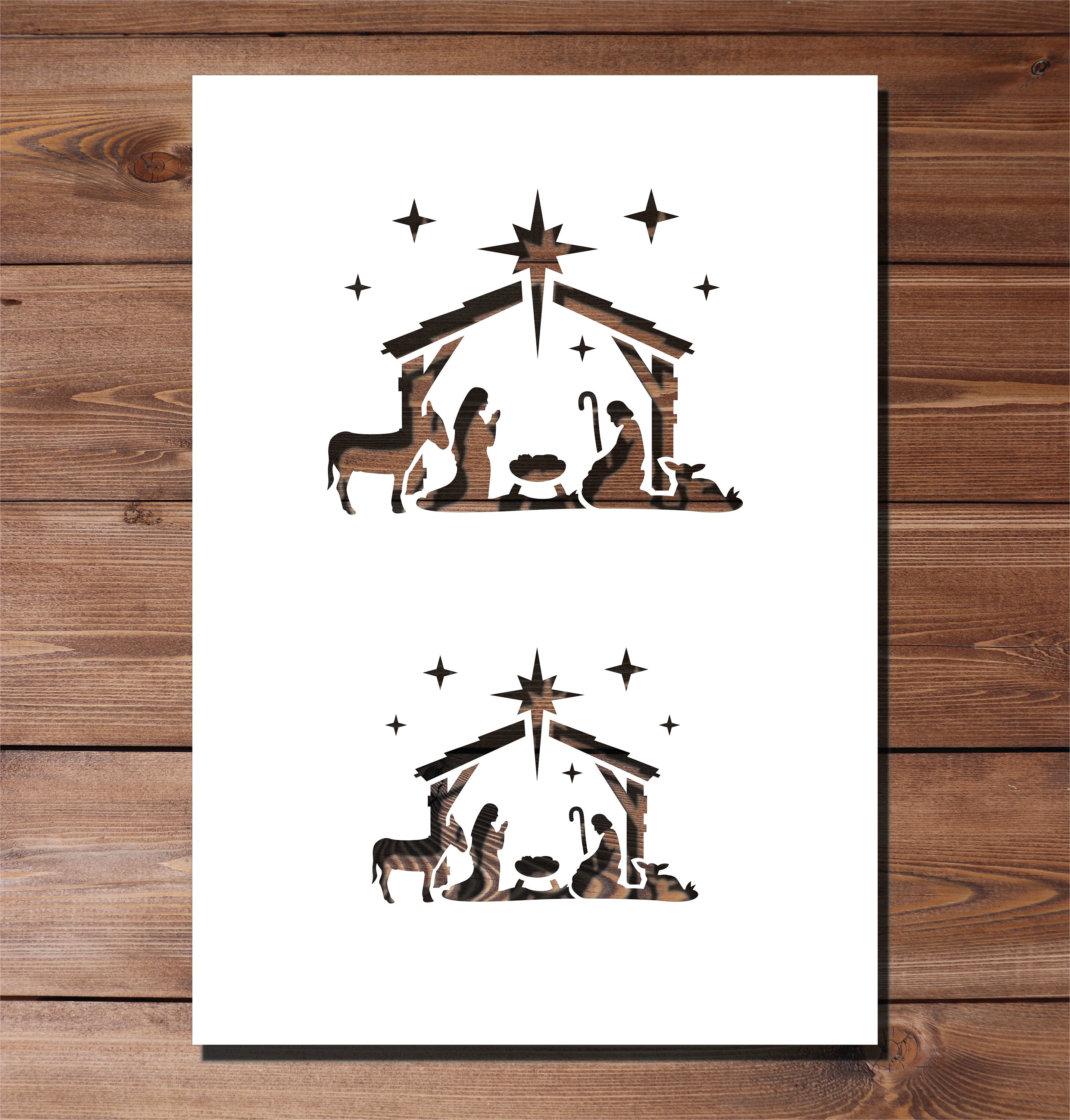 Double Nativity Stencil A4 Size Mylar Reusable Flexible Christmas Xmas ...