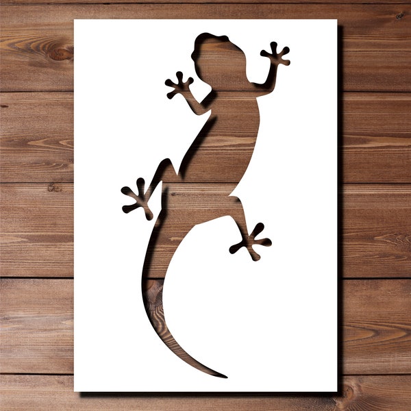 Gecko Pochoir A4 A3 Taille 190 Microns Mylar Réutilisable Flexible Home Decor Artisanat Lézard Reptile Salamandre Pet Pattern Tissu Peinture Murale