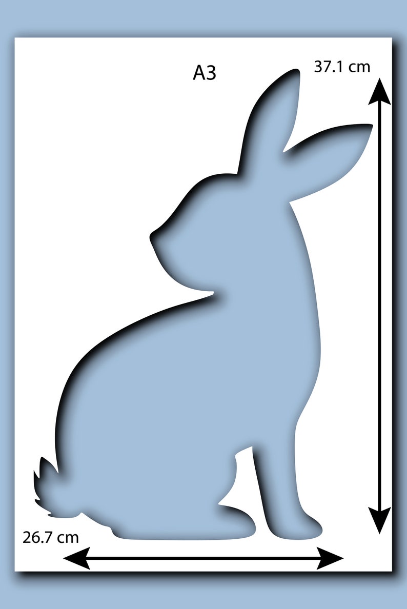 Rabbit Stencil A5 A4 A3 Size 190 Micron Mylar Reusable Flexible Home ...