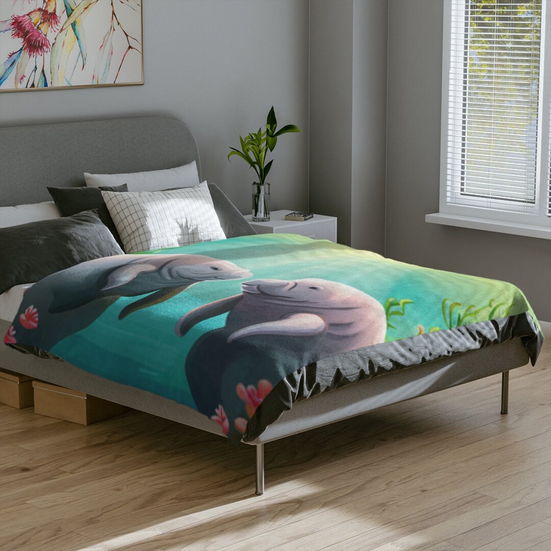 Manatee Pattern Print Blanket main image 1
