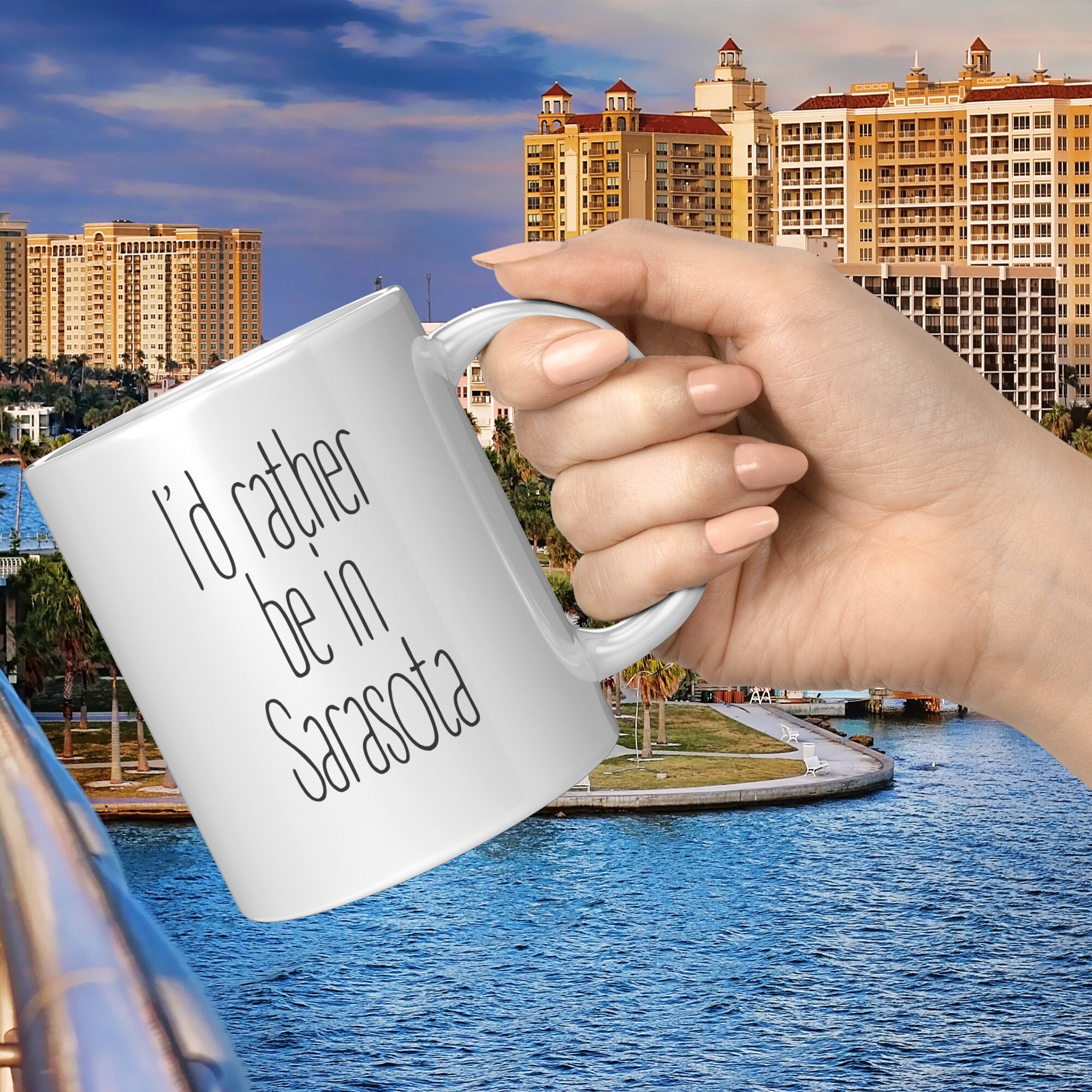 Sarasota Lover's Delight 15oz Mug With i'd Rather Be in Sarasota Quote. Perfect Gift for