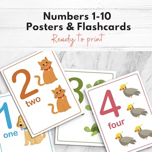 Cartes flash de nombres, mathématiques, cartes de nombres imprimables, nombres colorés, mathématiques pour les enfants
