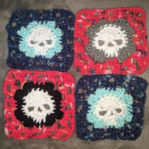 Skull Granny Square Crochet Pattern