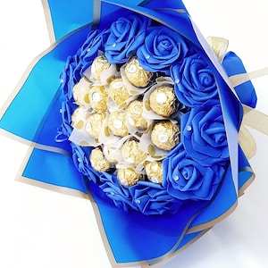 Ferrero Rocher & Lindt Chocolate Bouquet with Roses: Birthday Gift