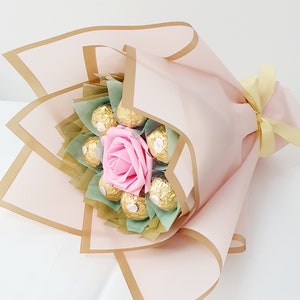 Chocolate Bouquet: Ferrero Rocher & Lindt Gift, Handmade image 8