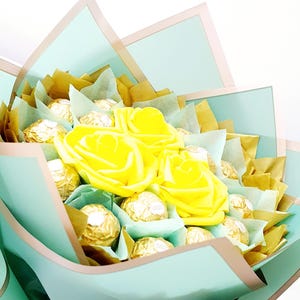 Birthday Bouquet Gift, Congratulations,Anniversary, New year, Thank You, Happy Ramadan, Eid or Any Occasion Ferrero, Lindt Chocolate Bouquet