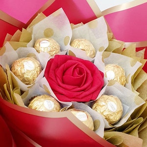 Chocolate Bouquet: Ferrero Rocher & Lindt Gift, Handmade image 15