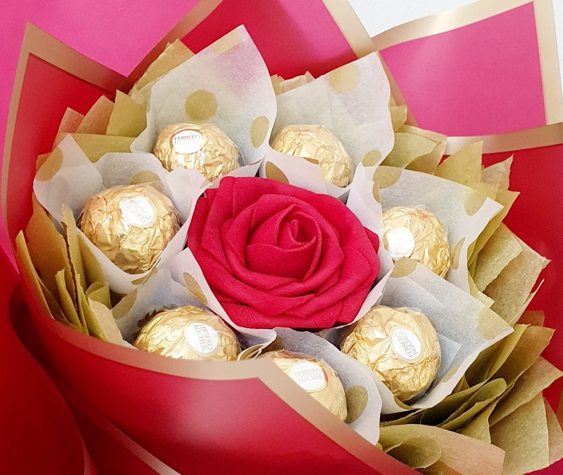 Chocolate Bouquet: Ferrero Rocher & Lindt Gift, Handmade image 15