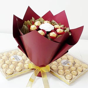 Chocolate Bouquet: Ferrero Rocher & Lindt Gift, Handmade image 5
