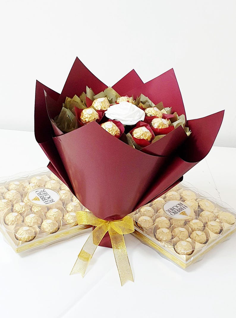 Chocolate Bouquet: Ferrero Rocher & Lindt Gift, Handmade image 5