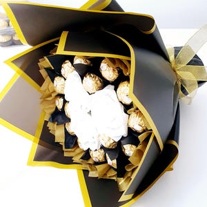 Geburtstagsstrauß Geschenk, Glückwünsche, Jubiläum, Neujahr, Danke, Happy Ramadan, Eid oder jeden Anlass Ferrero, Lindt Schokoladenstrauß