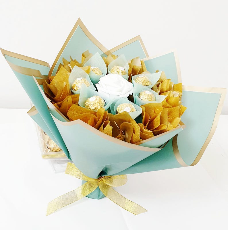 Chocolate Bouquet: Ferrero Rocher & Lindt Gift, Handmade image 10