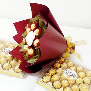 Chocolate Bouquet: Ferrero Rocher & Lindt Gift, Handmade image 4