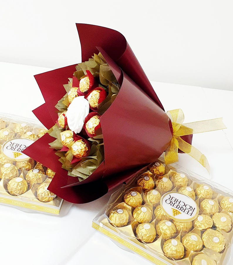 Chocolate Bouquet: Ferrero Rocher & Lindt Gift, Handmade image 4