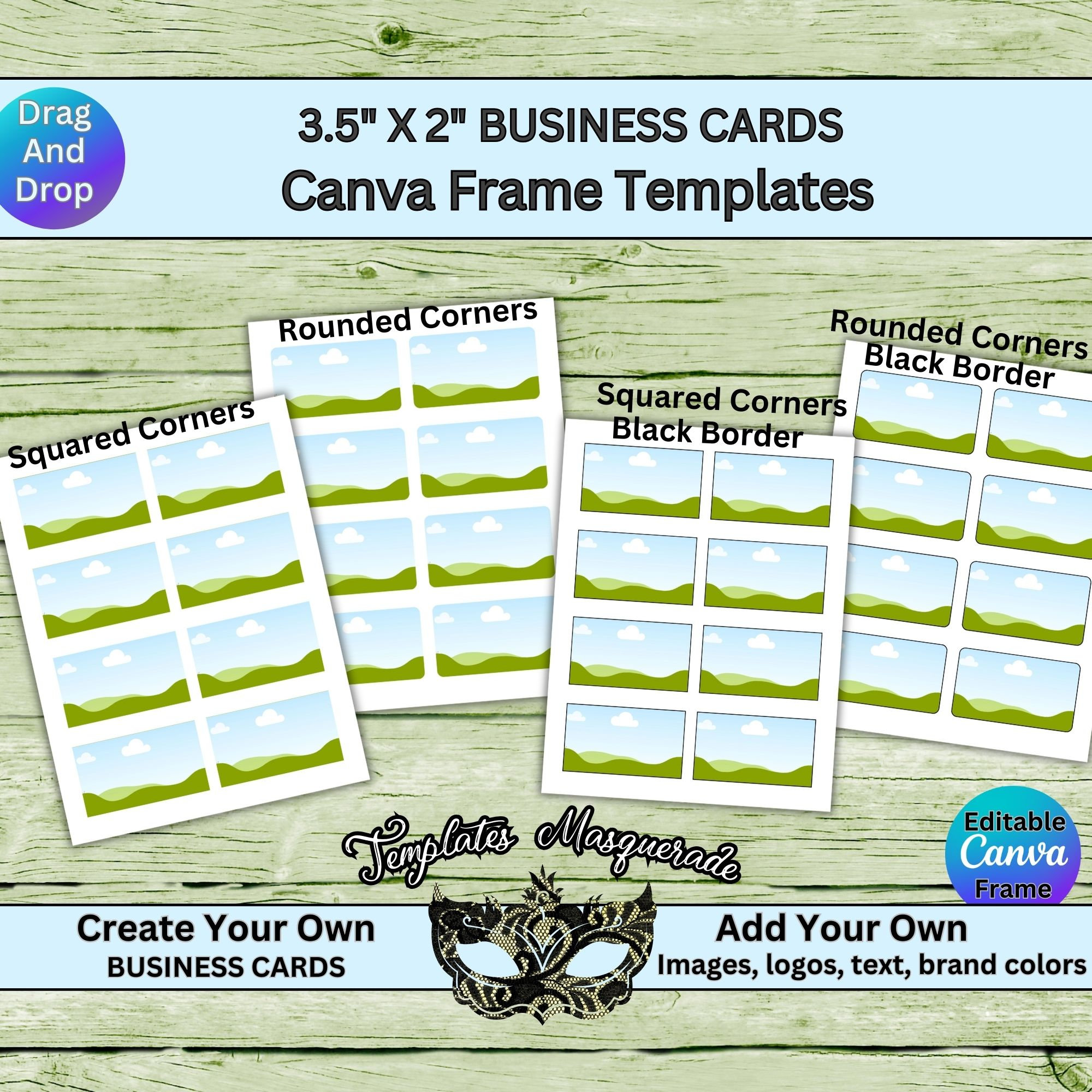 editable-business-card-templates-customizable-business-card-canva-frame-templates-fillable-mock-ups-3-5x2-calling-card-visiting-cards-etsy