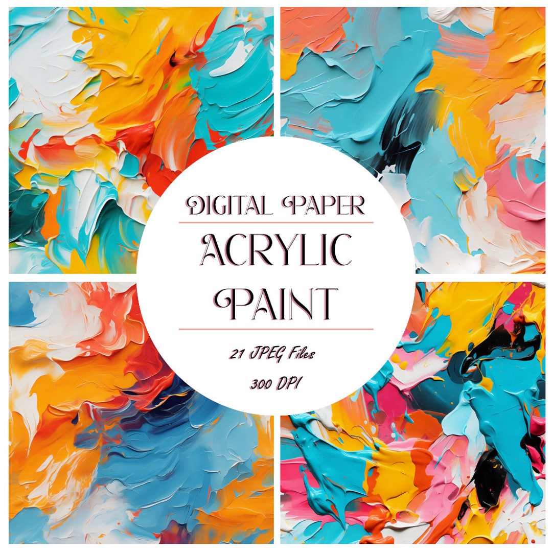 Digital Paper Acrylic Paint Digital Pattern Seamless Background Oil